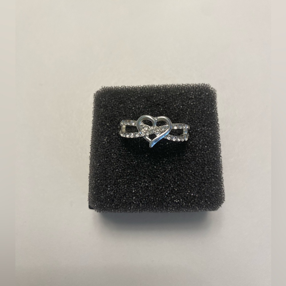 NEW Silver Infinity Cross Heart Ring